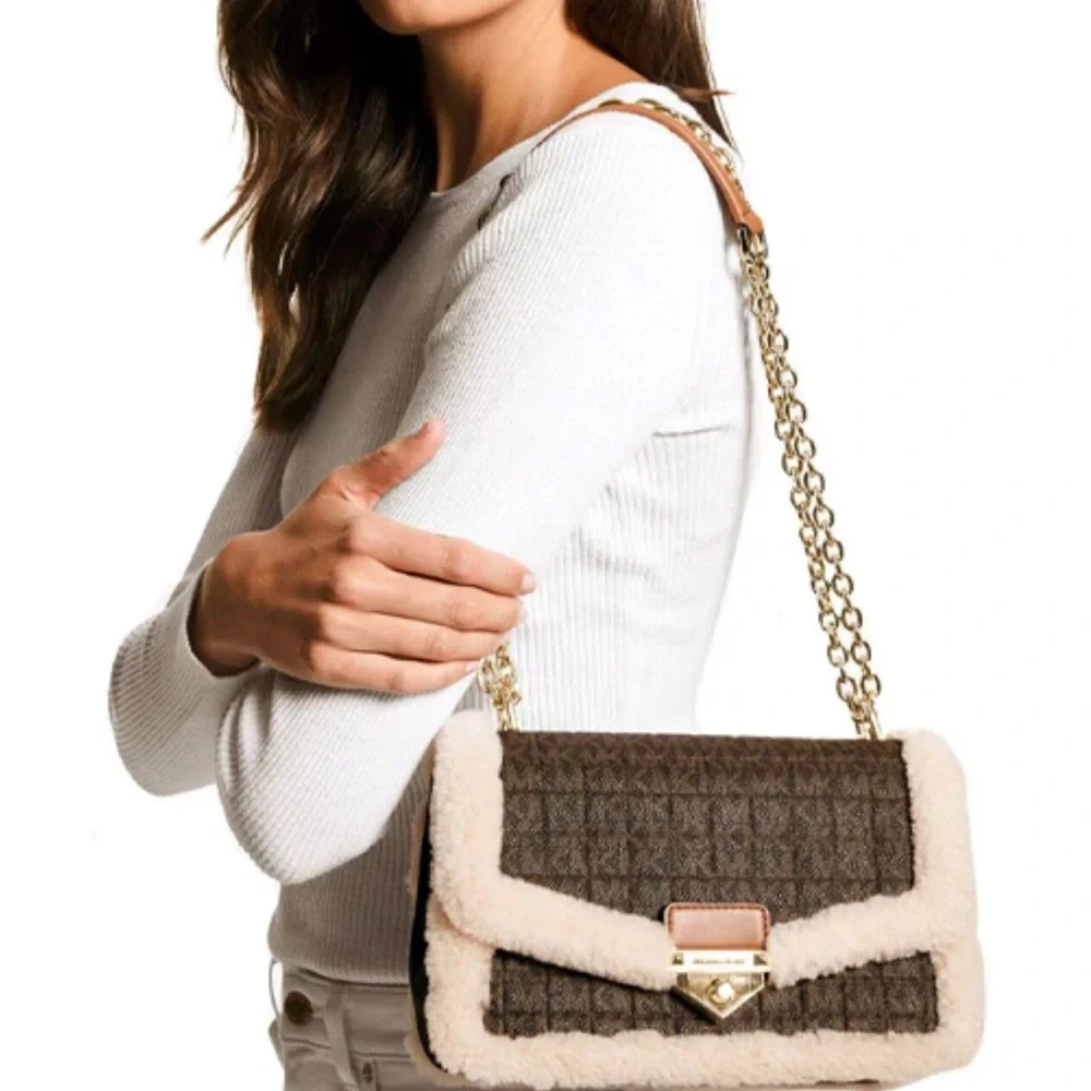 MICHAEL Michael Kors‎ Brown and Cream Quilted Shoulder Bag